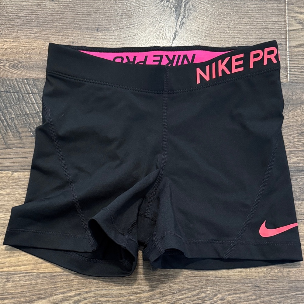Nike Women's Athletic Shorts Black with Pink Accents